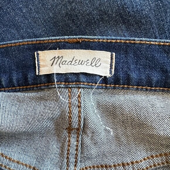Women's 26 Madewell The High-Rise Slim Boyjean Zipper Fly Distressed Whiskering - Picture 7 of 10